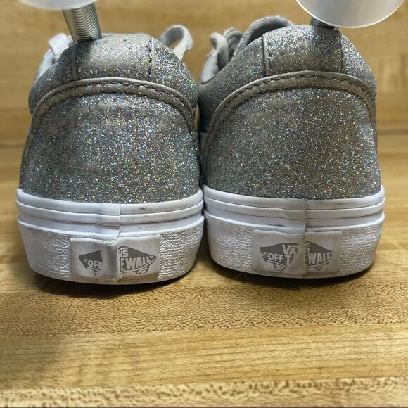 Little Kids Old Skool V Shoe in Glitter Silver / Pale Petal  Vans Old Skool Lurex Glitter-Silver Shoes Size Womens 4.5 Youth 3